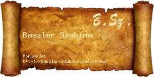 Baszler Szabina névjegykártya